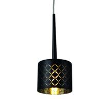 Pendente NLI PD1020 PT Ø14x11cm - PRETO/DOURADO