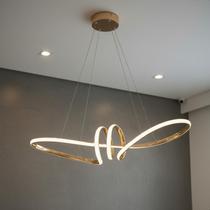 Pendente No LED 45w Dourada 3000K 4000K 6000K 110v 220v 76cm