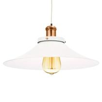 Pendente Nordic Industrial 38 Cm Vintage Branco com Cobre