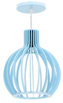 Pendente octos azul infantil com canopla e fio branco