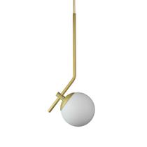 Pendente On Ly Dourado Com Globo Esfera De Vidro Branco