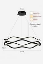 pendente onda lustre moderno luminária 3em1 bivolt
