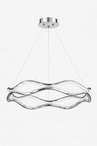 pendente ondas infinitas lustre moderno iluminação 3em1 bivolt cromado