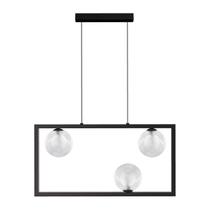 Pendente Orbit 3 Globos Transparente e PT Studioluce + 3X G9 BF ST2662