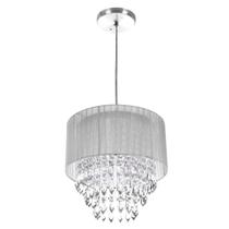 Pendente Organza e Cristal Acrílico Manucrillic Prata