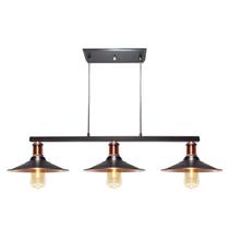 Pendente Orion Trio Preto E Cobre 3 Lâmpadas E27 Utron