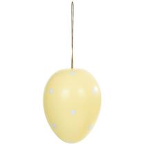 Pendente Ovo de Páscoa amarelo com bolinhas brancas 15 cm