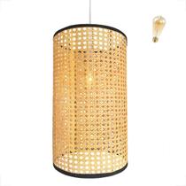 Pendente Palha Indiana Tela Fibra Artesanal Sala Nat84 + Led Pendente Palha Indiana Tela Fibra Artesanal Sala Nat84 + Led