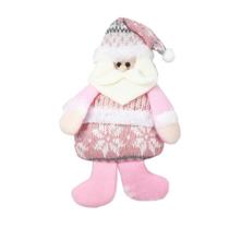 Pendente Papai Noel / Boneco De Neve Trico Rosa 22x13cm