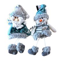 Pendente Papai Noel ou Boneco de Neve de Pelúcia com Pernas de Corda 25cm Sortido XTS7399 - Rio Master