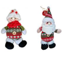 Pendente Papai Noel ou Mamãe Noel de Pelúcia 29cm Sortido YX1361 - Rio Master