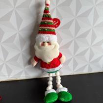 Pendente papai noel perna mole para decoração de natal de árvore porta ou parede vermelho e verde Pendente papai noel perna mole para decoração de natal de árvore porta ou parede vermelho e verde