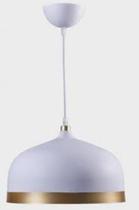 Pendente Para 1 Lamp. E27-Branco/Dourado Pendente Para 1 Lamp. E27-Branco/Dourado