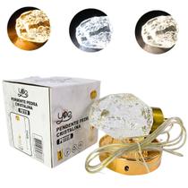 Pendente pedra cristalina pd1119 dourado ip20 bivolt cabo ajustável quente/frio/neutro