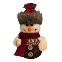 Pendente Pelúcia Boneco de Neve com Cachecol 12cm DRM2175