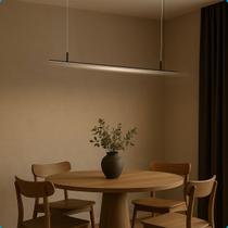 Pendente Perfil Led Linear Preto Aluminio Balcao Cozinha 127V