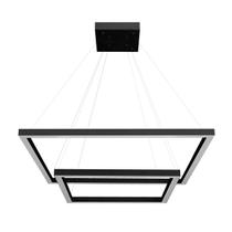 Pendente Perfiline 2 Módulos Quadrados Preto 60cm Led 70W 3000K Bivolt