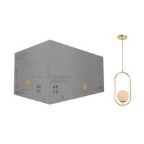 Pendente Pérola Arco Aço e Vidro Ouro 340464500 Avant Pendente Pérola Arco Aço e Vidro Ouro 340464500 Avant