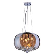 Pendente/Plafon Em Vidro E Cristal Attractive 40Cm G9 Lustre