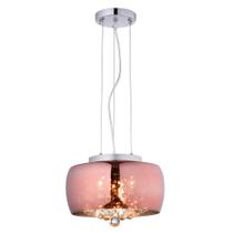 Pendente / plafon soho cromado e transparente e cobre (d)28cm (a)13cm 3xg9 75w - pd005co