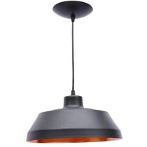 Pendente Prato Poptem Bedd Aluminio Preto E Cobre Pendente Prato Poptem Bedd Aluminio Preto E Cobre