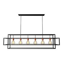 Pendente Preto E Cobre 150CM Para 6 Lâmpadas E27 Eletrorastro Pendente Preto E Cobre 150CM Para 6 Lâmpadas E27 Eletrorastro