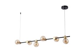 Pendente Preto e Dourado Globos Âmbar 120m 6G9 14597-PL