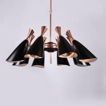 Pendente Preto e Rosê Gold 85cm Starlux