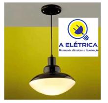 pendente preto lunar, com semi globo de vidro fechado pendente preto lunar, com semi globo de vidro fechado