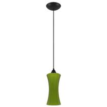 Pendente preto Vidro Concavo Verde Art Pop Sala Quarto - Jota Iluminação Ind e Com