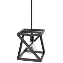 Pendente Quadrada Industrial Luminária De Teto Preto SF