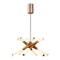 Pendente Quadrado Acrilico Dourado LED 54W Bivolt DCD01166