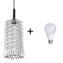 Pendente Quadrado Clearcrillic Cristal Acrílico c/ Lampada Pendente Quadrado Clearcrillic Cristal Acrílico c/ Lampada