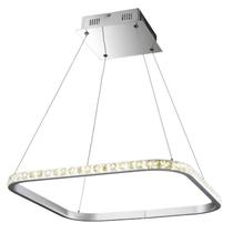 Pendente Quadrado Cromado Cristal Âmbar LED 36W 2700K Bivolt Starlux