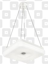 Pendente Quadrado de acrílico base pintada em branco 127v