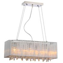 Pendente Rammer Prata 50cm Retangular 3 soquetes E-27 Bivolt Pendente Rammer Prata 50cm Retangular 3 soquetes E-27 Bivolt