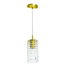 Pendente Redondo Clearcrillic Cristal Acrílico Dourado