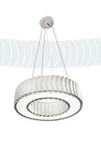 Pendente Redondo de metal pintado de branco - 450mm de diâmetro 220v