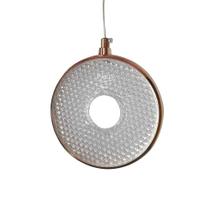 Pendente Redondo Dourado com Acrílico 15,5cm Led 7W 3200K Bivolt
