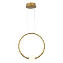 Pendente Redondo Dourado com Globo 35cm Led 20W 4000K Bivolt Pendente Redondo Dourado com Globo 35cm Led 20W 4000K Bivolt