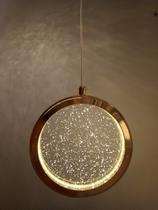 Pendente Redondo Dourado Cristal 15cm Led 9W 3200K Bivolt