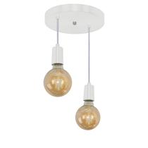 Pendente Redondo Duplo Tubo Gourmet Branco