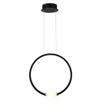 Pendente Redondo Preto com Globo 35cm Led 20W 4000K Bivolt Pendente Redondo Preto com Globo 35cm Led 20W 4000K Bivolt