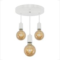 Pendente Redondo Triplo Tubo Gourmet Branco