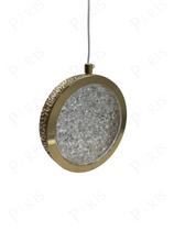 Pendente Redondo Vidro com Metal Dourado 15cm LED 8W 3 em 1 Bivolt Pendente Redondo Vidro com Metal Dourado 15cm LED 8W 3 em 1 Bivolt