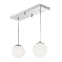 Pendente Retangular Duplo Escovado Orby Bolinha Vidro