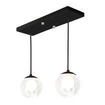 Pendente Retangular Duplo Preto Harmony Bolinha Vidro