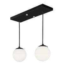 Pendente Retangular Duplo Preto Orby Bolinha Vidro