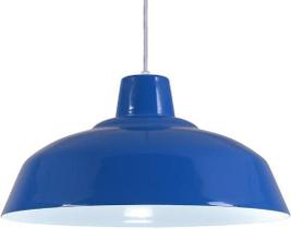 Pendente Retrô 34cm Luminária Lustre Alumínio E27 Azul - L & L Iluminação