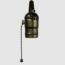 Pendente Retro Interruptor Acoplado Aluminio Preto 100cm E27